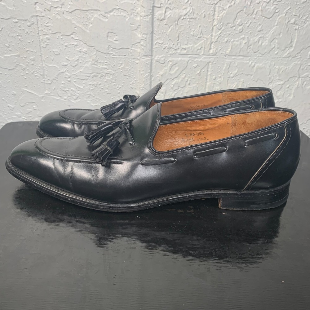 Mens Church's Loafers Mens Size 11 AA Black Leather Custom‎ Grade Brogue Tassled